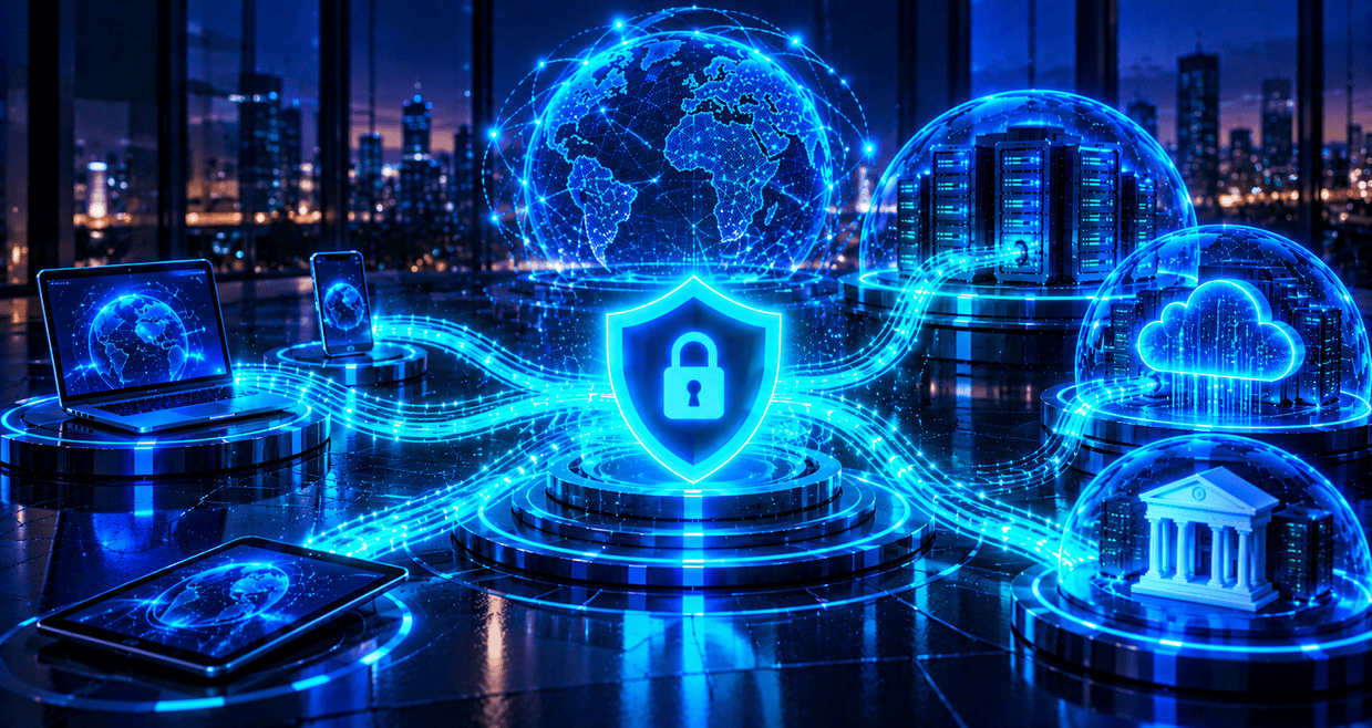 Futuristic Cybersecurity Network Hub.png